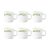 Larah By Borosil Botanica Opalware Cup Set, 6-Pieces, White