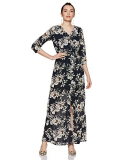 Miss Chase Women’S Multicolored Floral Print Maxi Dress(Mcaw17D09-90-178-02_Multicolor-Base Navy Blue_X-Small)