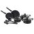 Amazon Basics – Non-Stick Cookware Set Without Induction Base (Black) 8 Piece
