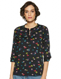 Styleville.In Women’S Printed Regular Top (Stsf401685-Multicolor-M_Multicolour M)