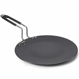 Lifelong Hard Anodized Concave Tawa, 255 Mm,Induction And Gas Compatible, Black