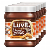 Luvit Choco Spread With Almond | Smooth & Delicious | 90% More Protein | Best For Chocolate Bread, Cakes, Shakes, Dosa, Roti | Pack Of 5 – 310G Each