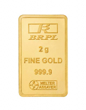 Bangalore Refinery 24K (999.9) 2 Gm Yellow Gold Bar