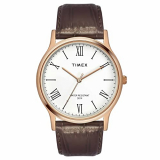 Timex Men’S Analog White Dial Coloured Quartz Watch, Round Dial Rose Gold Stainless Steel Case – Twntg0900