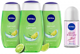 Nivea Lemon And Oil Shower Gel, 250Ml (Pack Of 3) & Nivea Deodorant Roll On, Pearl & Beauty For Women 50Ml