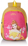 Priority Large Size Disney Princess Belle 25 Litres Yellow & Pink Polyester School Bag, Casual Bags For Girls, Kids Backpack (Fairy 007)