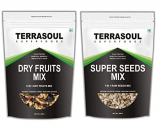 Terrasoul Superfoods Combo Of Dry Fruit Mix & Super Seeds Mix, Seeds For Eating, Mix Seeds, Diet Snacks – Healthy Diet Snacks 7 In 1 Raw Seeds Mix & 5 In 1 Dry Fruit Mix(400+400Gm) Pack Of 2