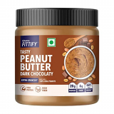 Saffola Fittify Tasty Peanut Butter | Dark Chocolaty | Extra Crunchy | High Protein | High Fiber | Vegan| No Trans Fat | 340G