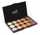 Sedell Professional 15 Colosr Cream Concealer Camouflage Foundation Makeup Palette Contour Face Contouring Kit-02, Multicolor, 2 G