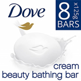 Dove Cream Bathing Beauty Bar With 1/4 Moisturising Cream For Soft, Smooth, Glowing Skin, 125 G (Pack Of 8), White