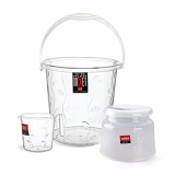 Cello Petal Bathroom Set Of 3 Pcs, Small, Transparent