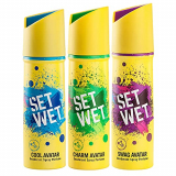 Set Wet Deodorant Spray Perfume, 150ml (Cool, Charm and Swag Avatar Pack of 3)