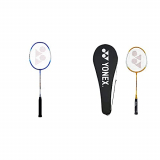 Yonex ZR 100 Light Aluminium Badminton Racquet with Full Cover | Made in India (Blue)+Yonex GR 303 Aluminum Blend Badminton Racquet with Full Cover (Yellow)